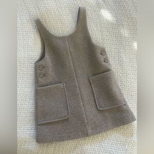 Zara Wool-Feel Sleeveless Pinafore Dress in Taupe